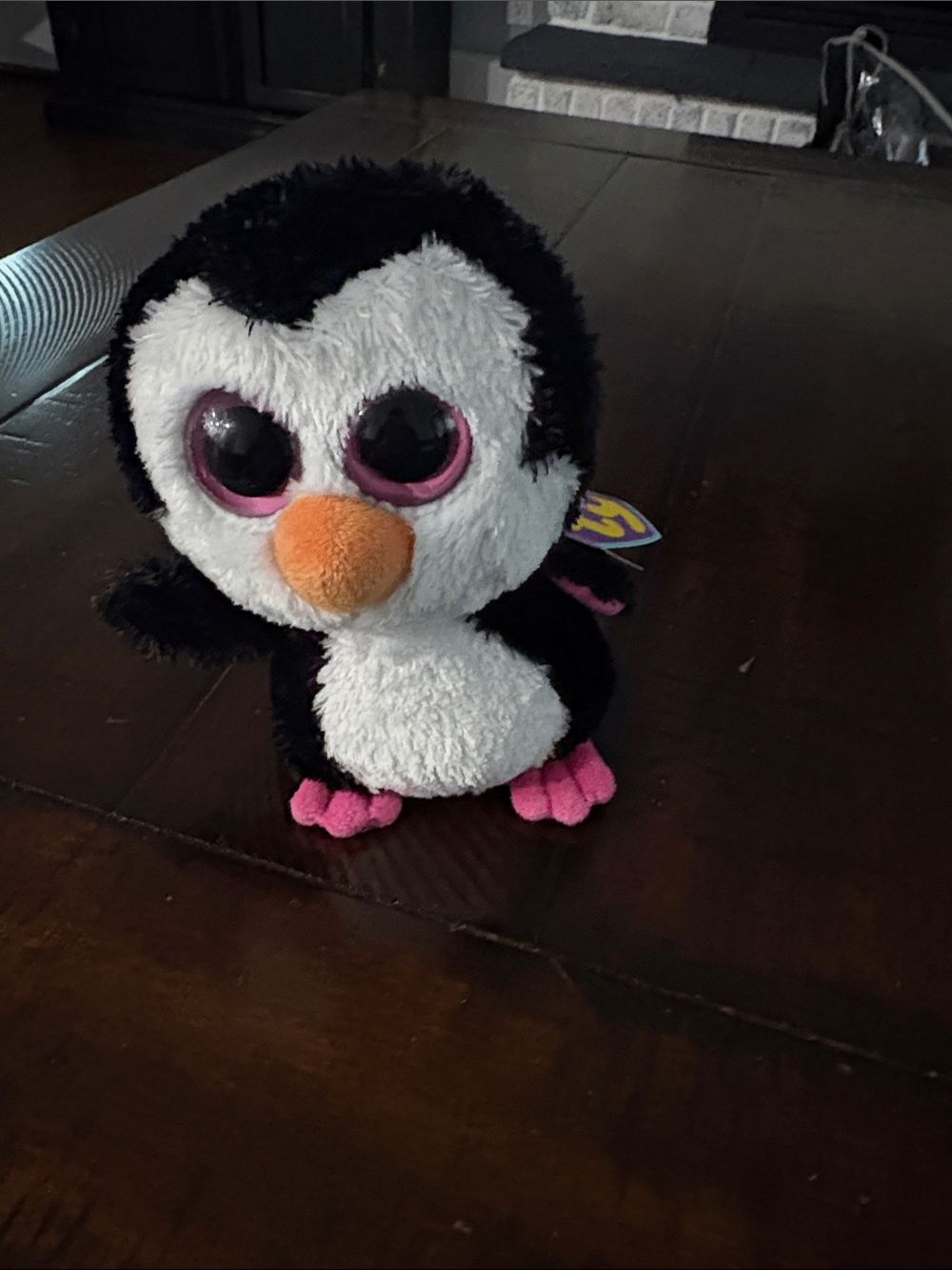 Ty Plush Penguin - Black, White, Pink & Orange